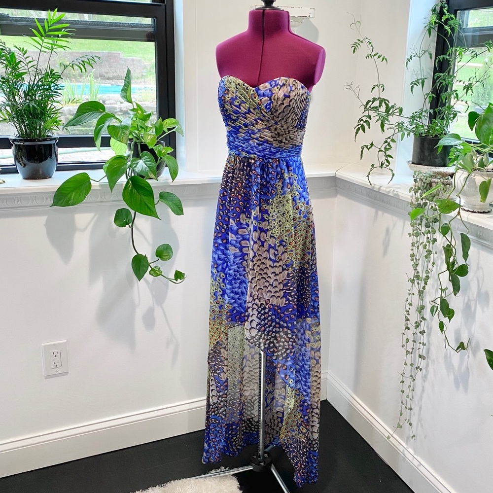 Peacock hi-low dress 🦚